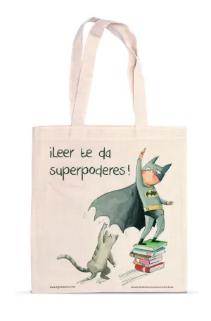 Bolsa Tela Leer te Da Superpoderes 42X38Cm