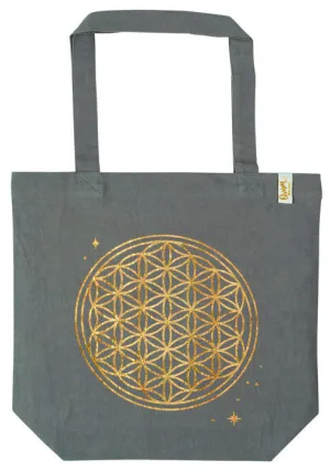 Bolsa de Tela de la Compra Algodon Organico Flor de la Vida