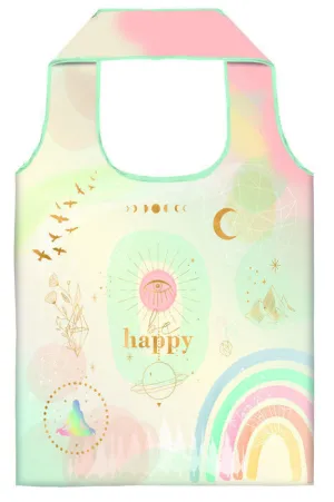 Bolsa de Tela Reciclada Plegable Be Happy