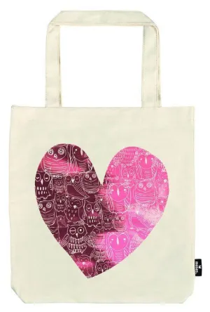 Bolsa de Tela de la Compra Corazon con Buho