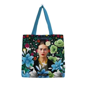 BOLSA ALGODON FRIDA KAHLO GRANDE FLORES CELESTES BOLSA ALGODON FRIDA KAHLO GRANDE FLORES CELESTES