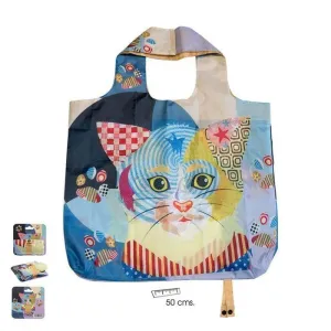 Bolsa Plegable Gato 42X50 Poliester