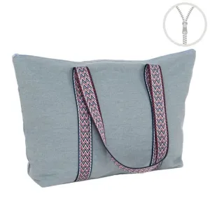 Bolso con Cremallera Detalle Cinta Azul