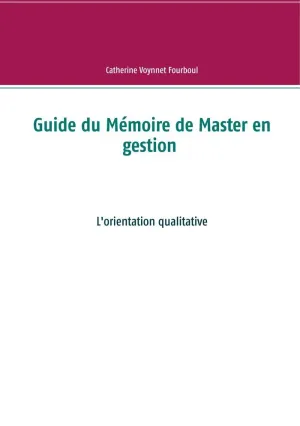 GUIDE DU MÉMOIRE DE MASTER EN GESTION