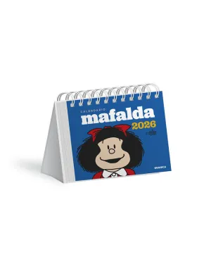 Mafalda 2026, Calendario Escritorio Azul