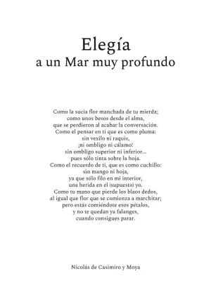 ELEGÍA A UN MAR MUY PROFUNDO ELEGÍA A UN MAR MUY PROFUNDO