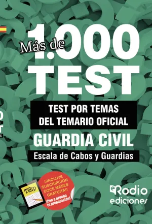 GUARDIA CIVIL 2024. ESCALA DE CABOS Y GUARDIAS. TEST DEL TEMARIO OFICIAL. MÁS DE
